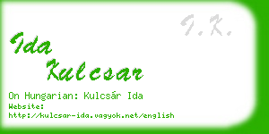 ida kulcsar business card