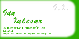 ida kulcsar business card